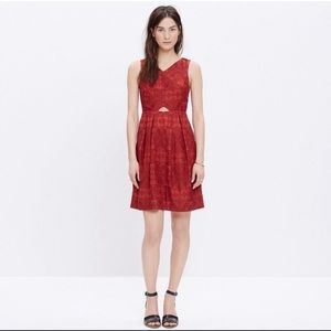 Red Embroidered Madewell Dress 4